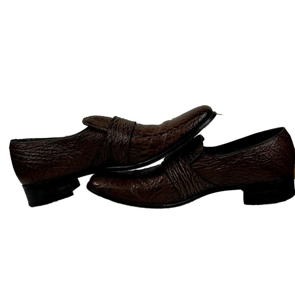 Vintage Mens OSTERGATORS Genuine Shark Skin Leather Monk Strap 9.5 B Dress Shoes main image 5